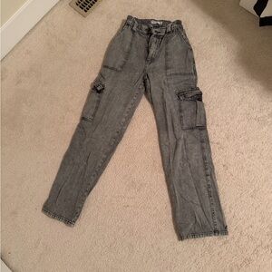 Garage Women's Gray Wide Leg Cargo Jeans